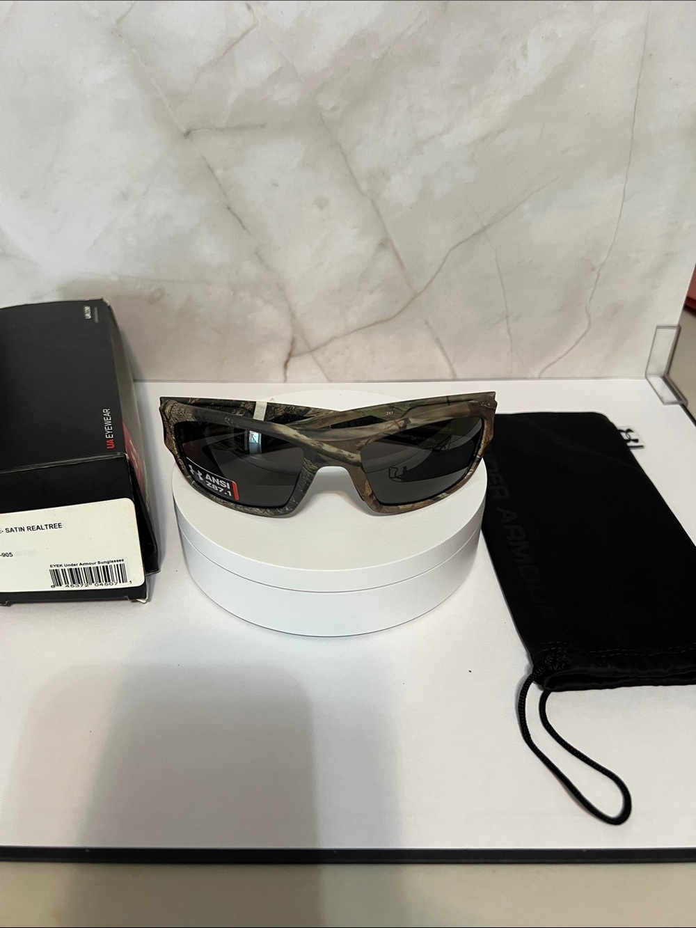 Under Armour Realtree Camo Wrap Sunglasses with Dark Smoke Lenses